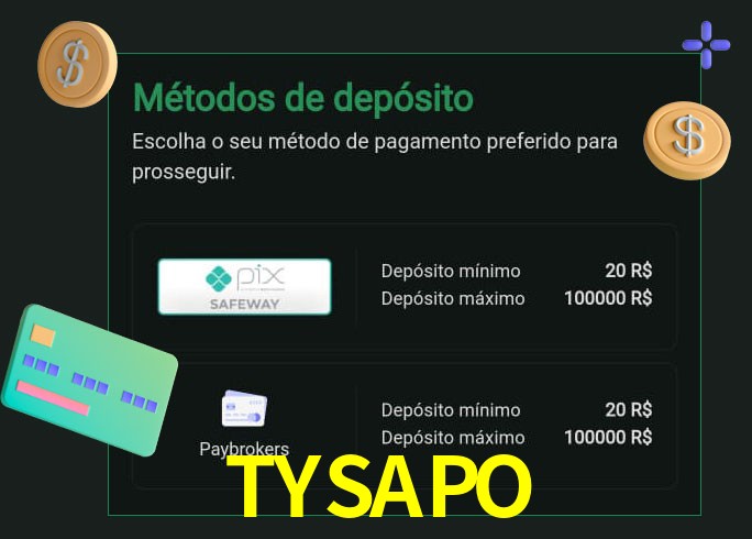 O cassino TYSAPObet oferece uma grande variedade de métodos de pagamento